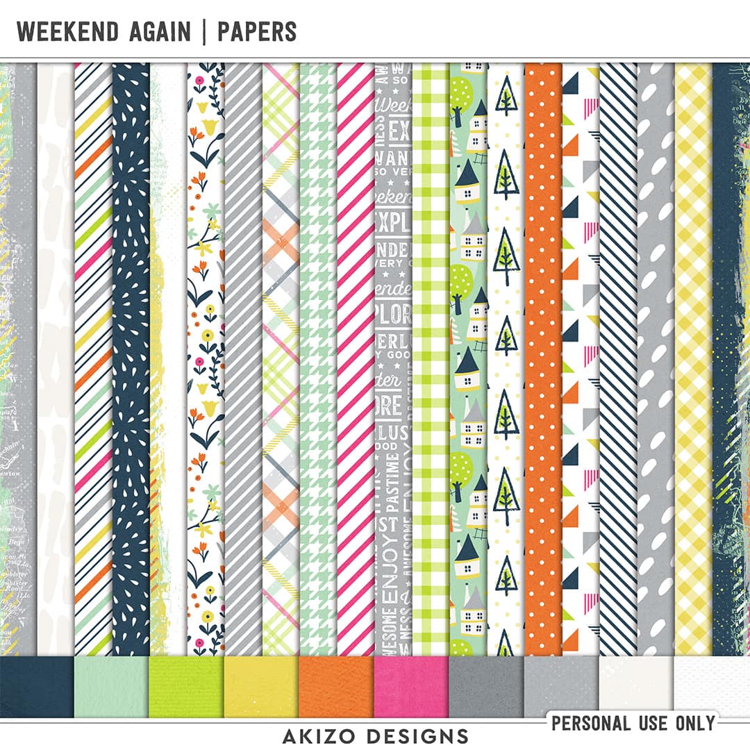Weekend Again | Papers by Akizo Designs | Digital Scrapbooking