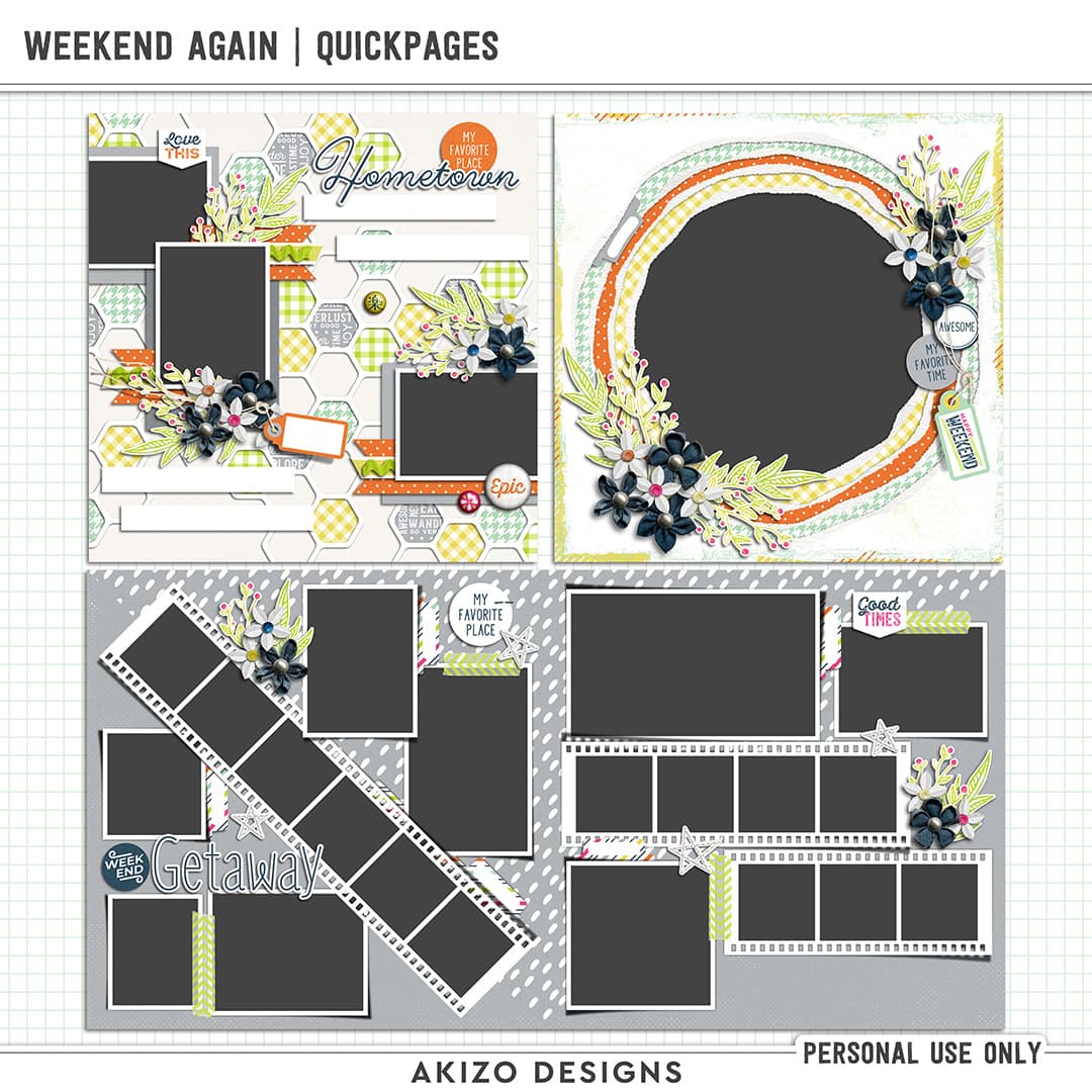 Weekend Again | Quickpages by Akizo Designs | Digital Scrapbooking