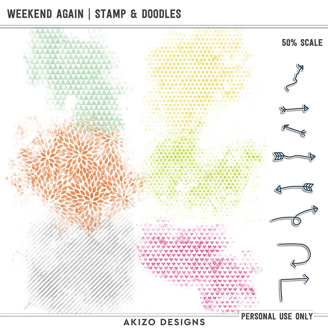 Weekend Again | Stamp And Doodles by Akizo Designs | Digital Scrapbooking