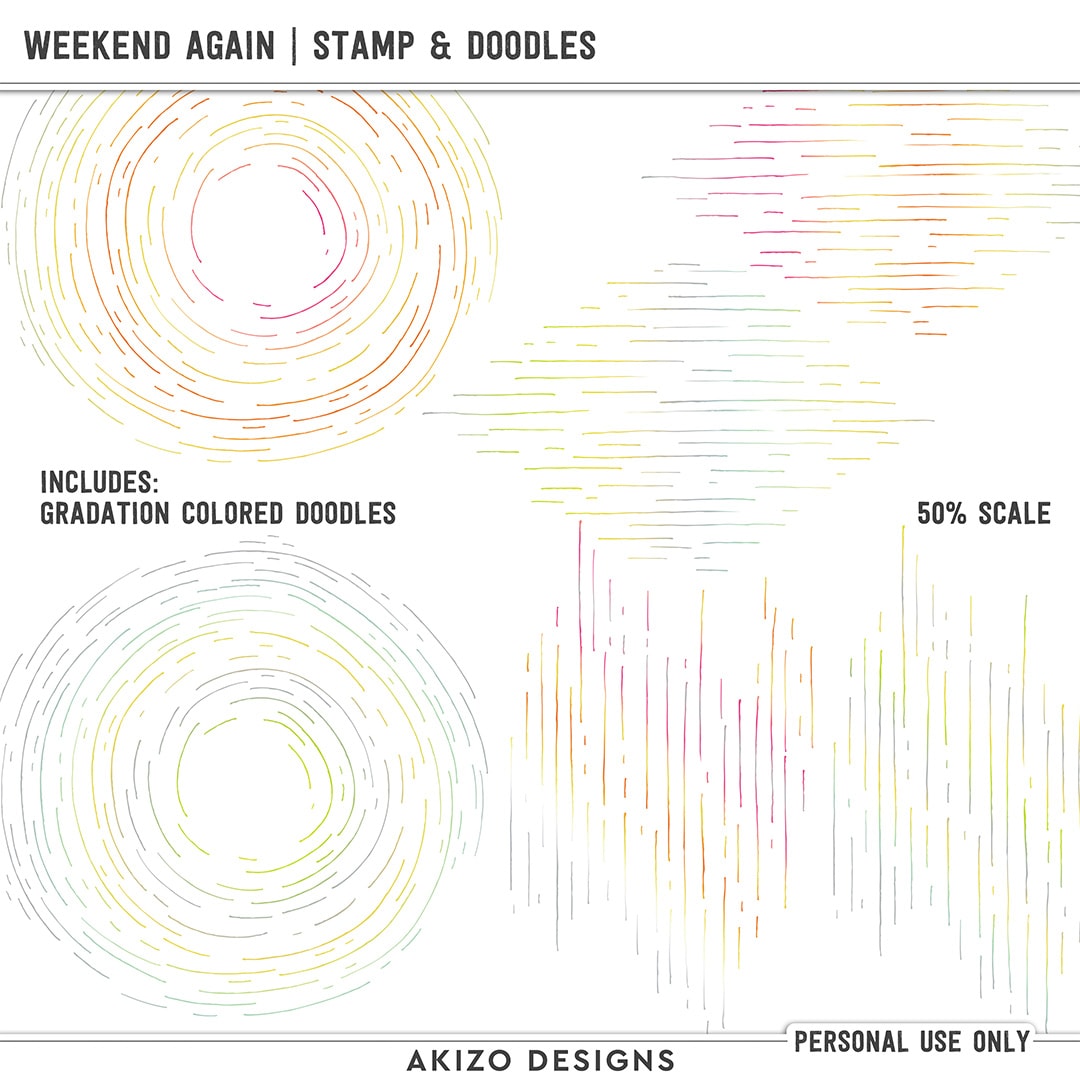 Weekend Again | Stamp And Doodles by Akizo Designs | Digital Scrapbooking