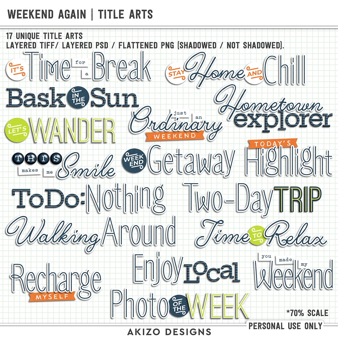 Weekend Again | Title Arts by Akizo Designs