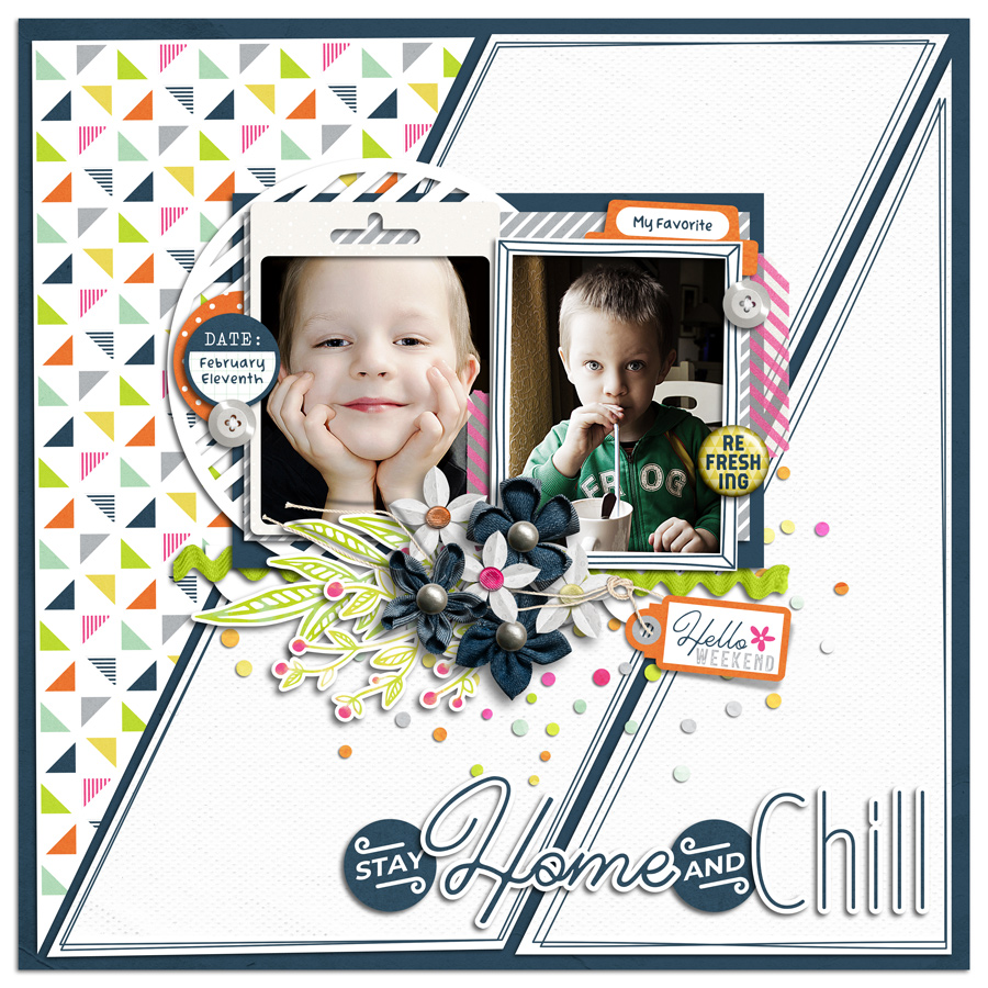 Layout Sample of Paper Play 08 | Templates | Digital Scrapbooking