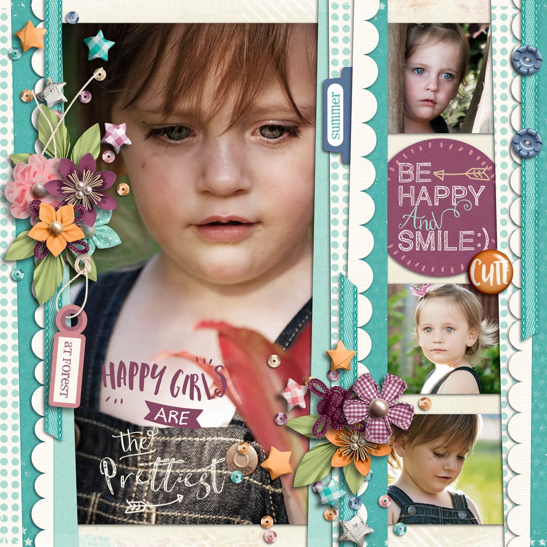 Layout Sample of Be Happy And Smile | Collection by Akizo Designs