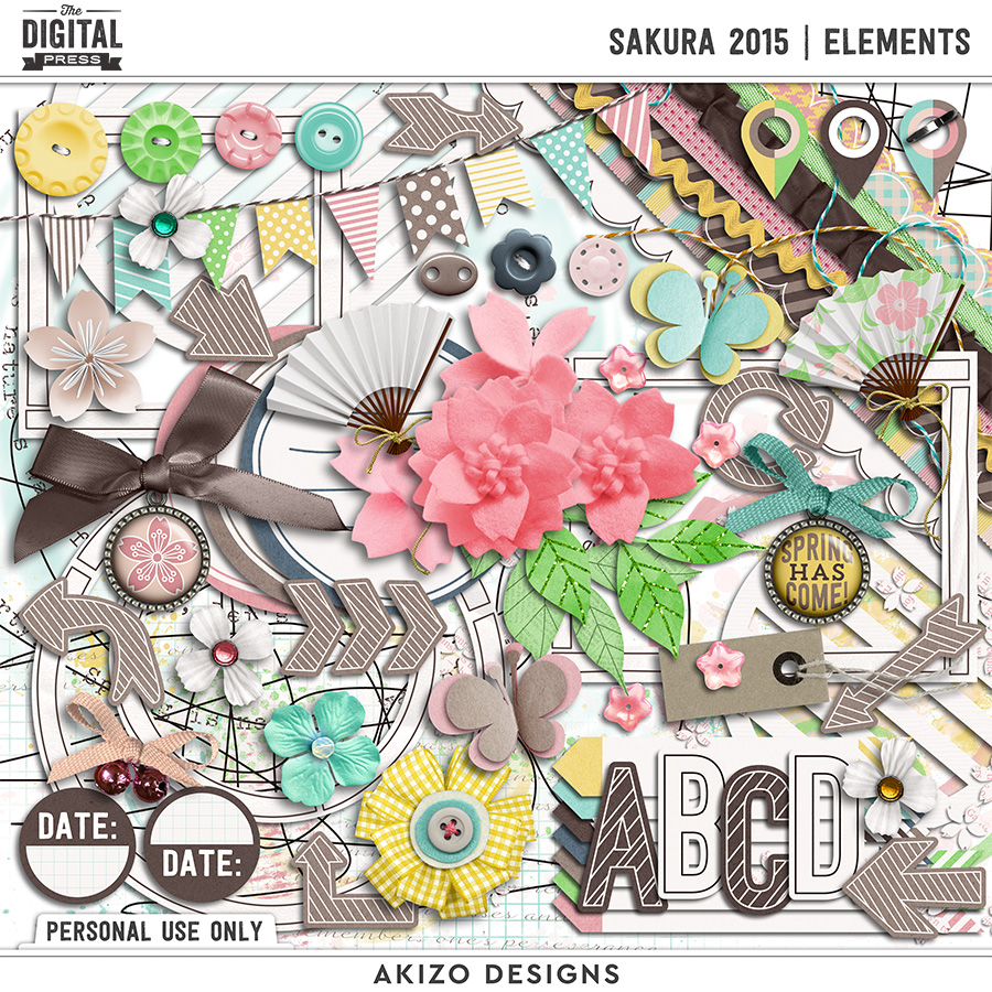 Sakura 2015 | Elements by Akizo Designs | Digital Scrapbooking