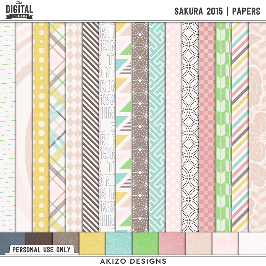 Sakura 2015 | Papers by Akizo Designs | Digital Scrapbooking