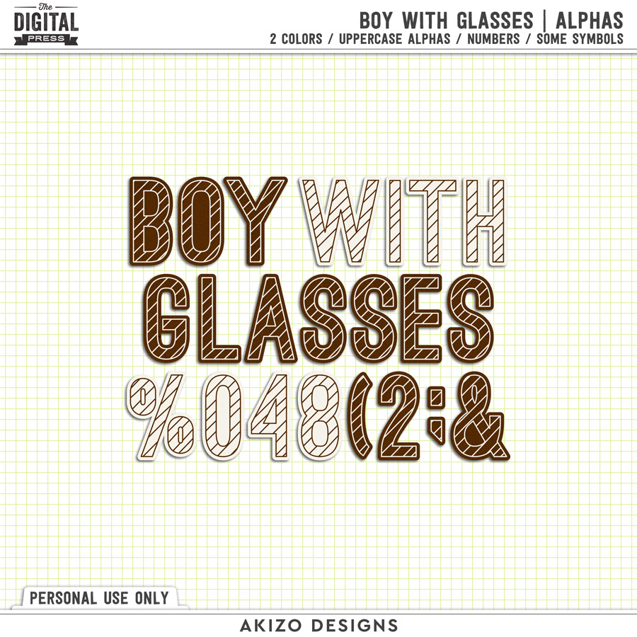 Boy With Glasses | Kit by Akizo Designs | Digital Scrapbooking