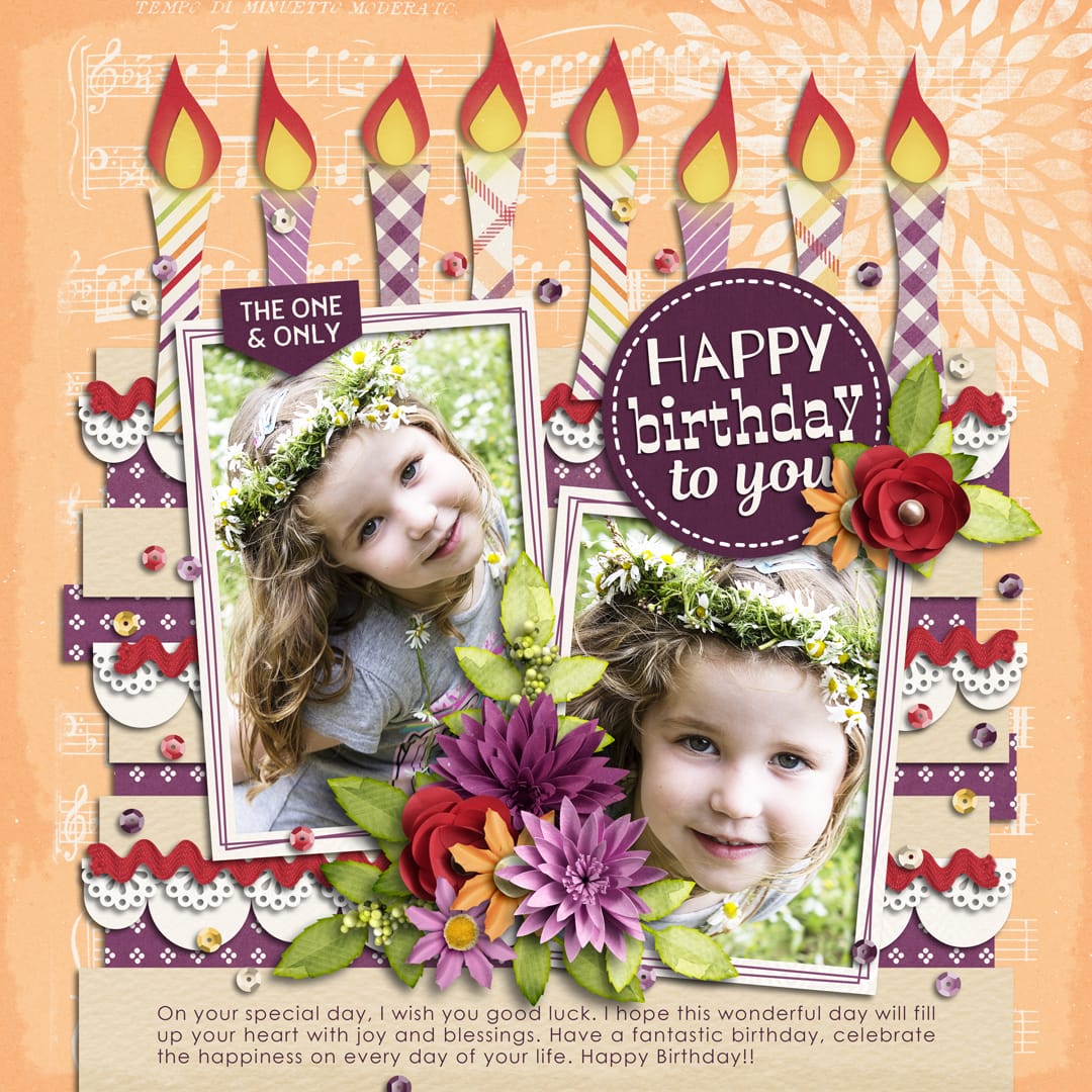 Layout Sample of Dahlia | Birthday | Quickpages