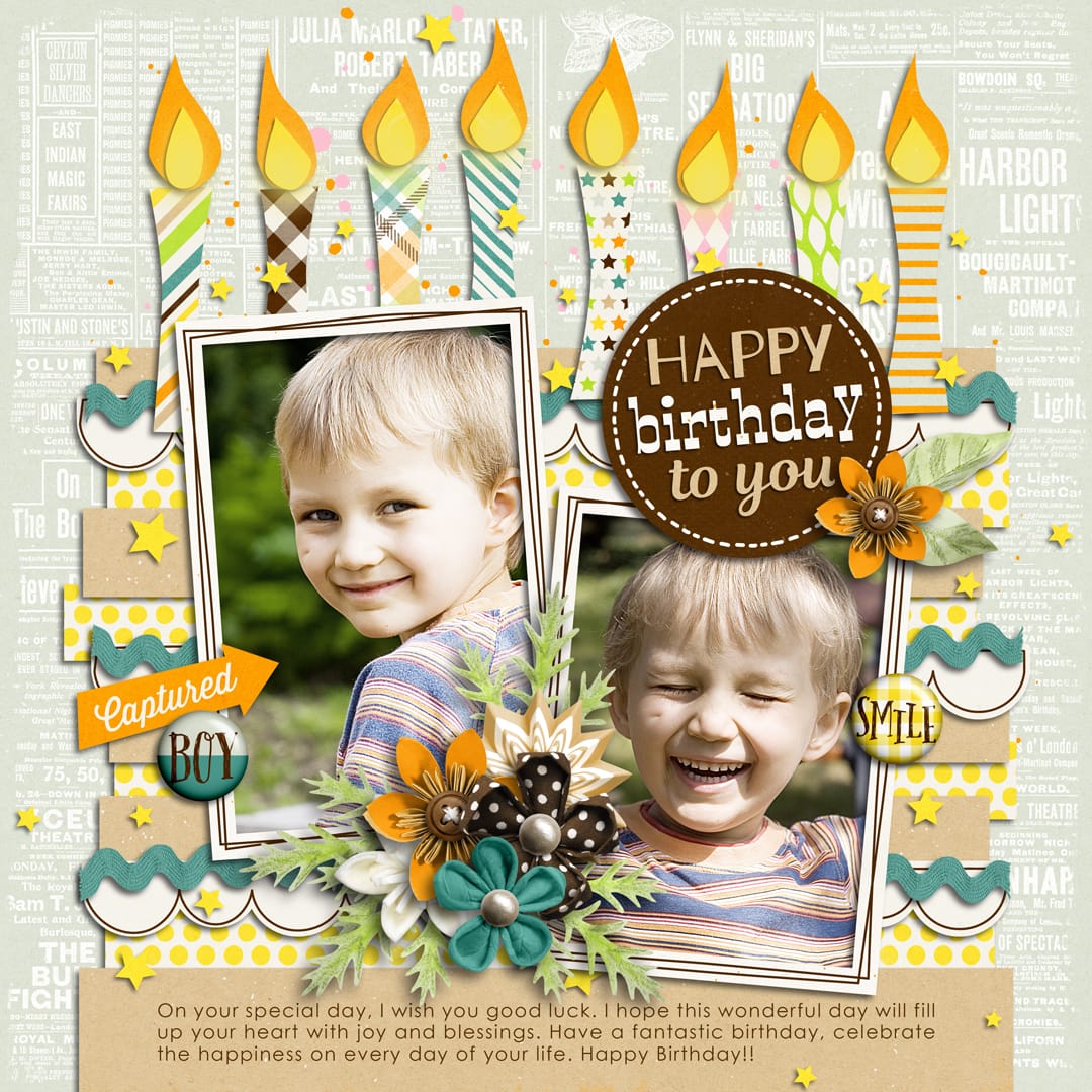 Layout Sample of Boy With Glasses | Birthday | Quickpages