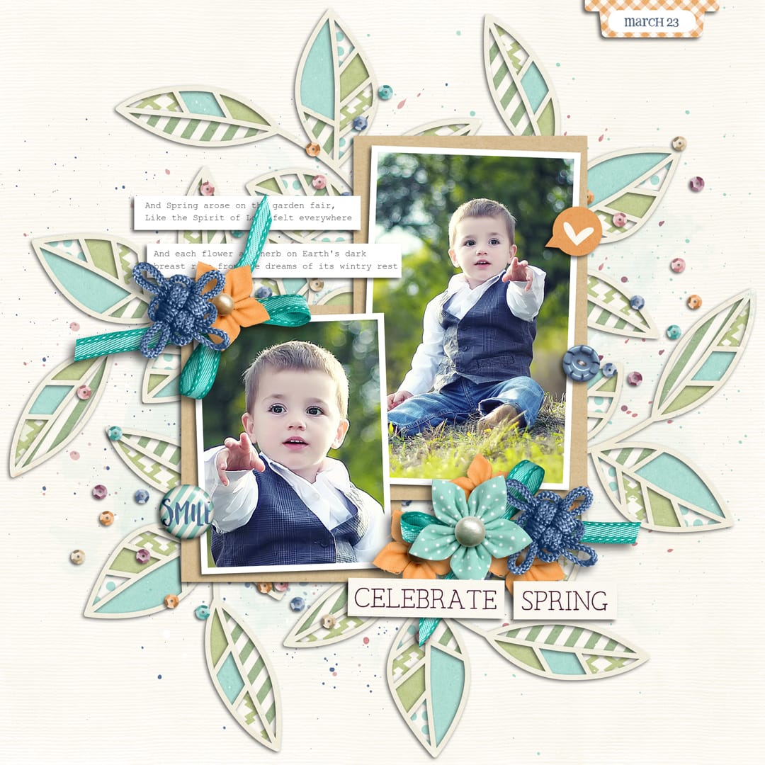 Layout Sample of Spring Leaves 02 | Templates