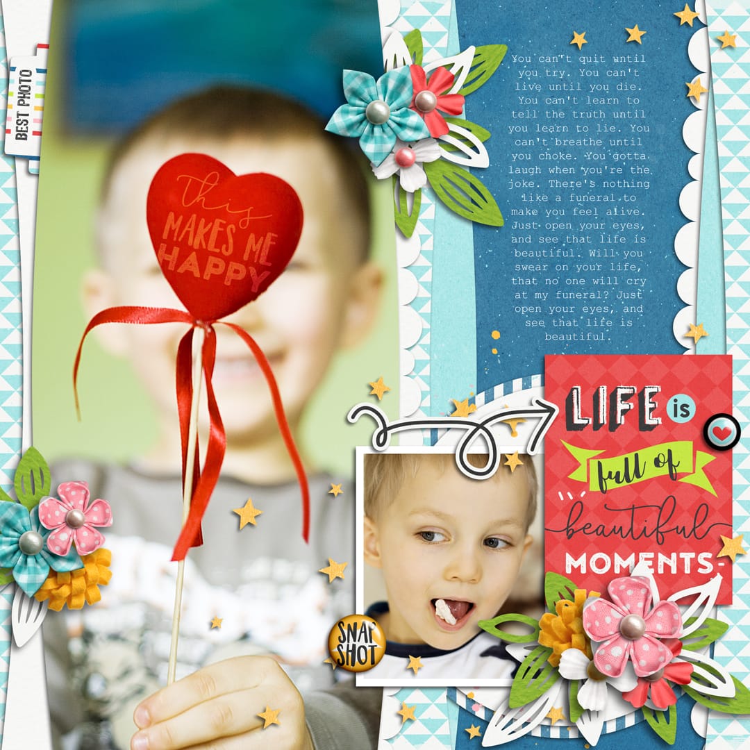 Layout Sample of Photo Of The Day | Journal Cards