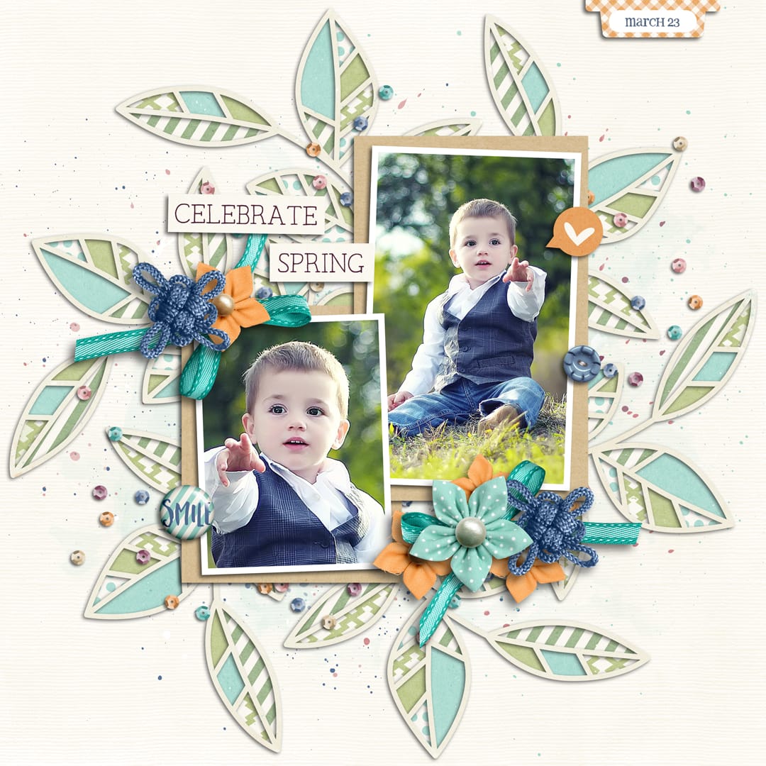 Be Happy And Smile | Collection, Spring Leaves 02 | Templates