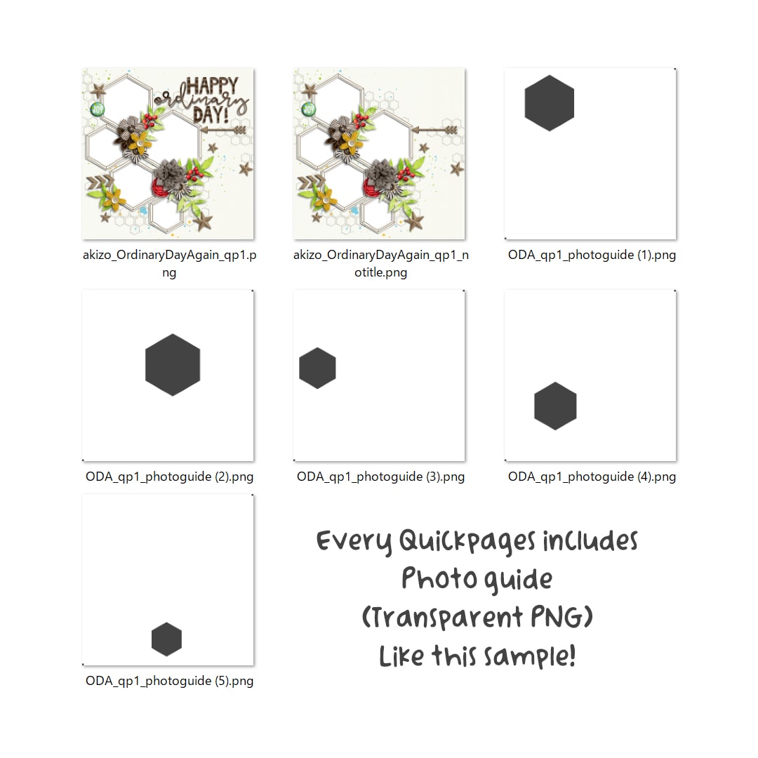 Quickpage includes Photo Guide (Transparent PNG)