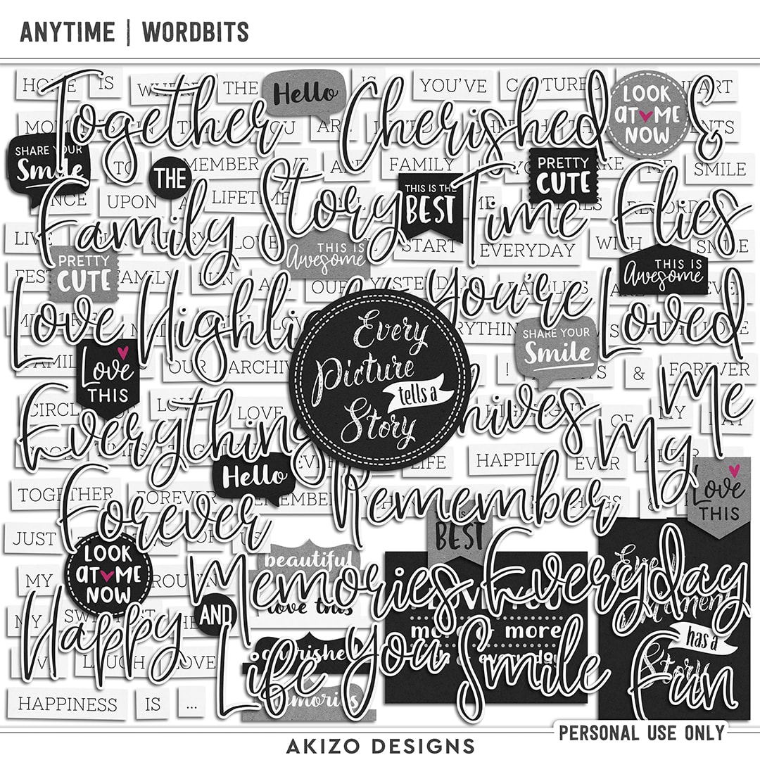 Anytime | Wordbits by Akizo Designs | Digital Scrapbooking