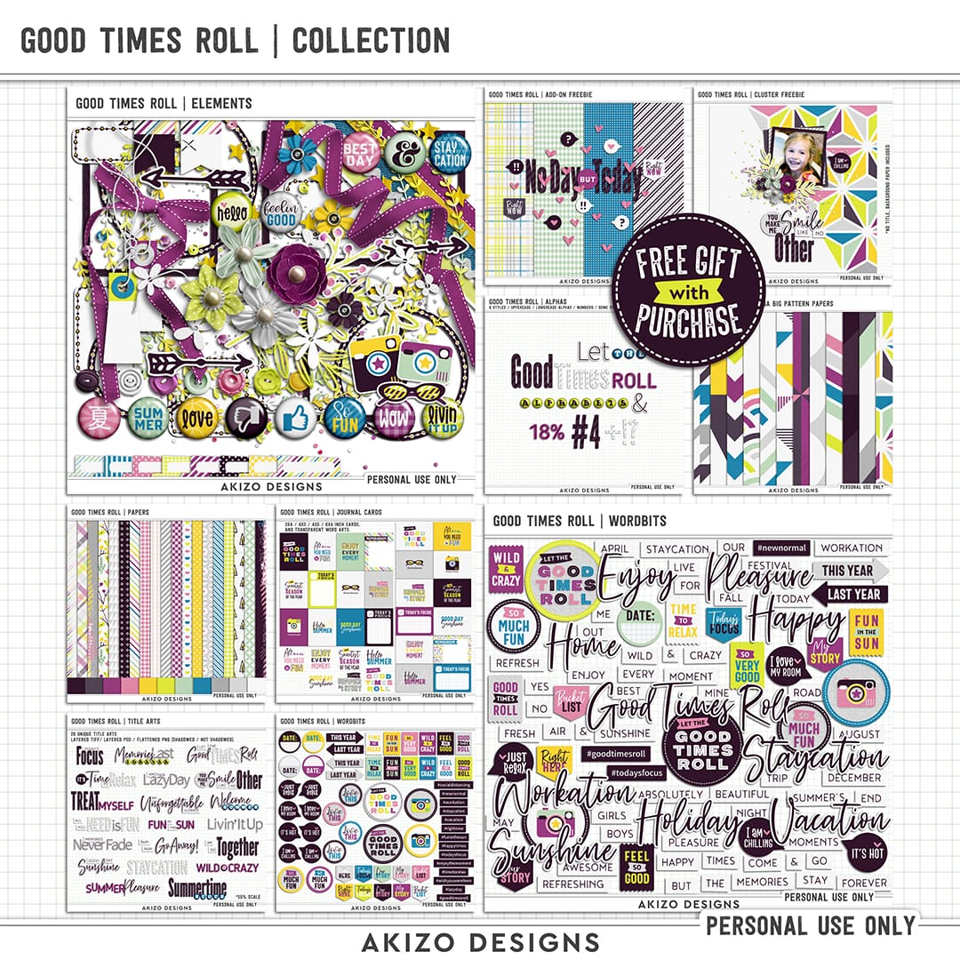 Good Times Roll | Collection by Akizo Designs | Digital Scrapbooking