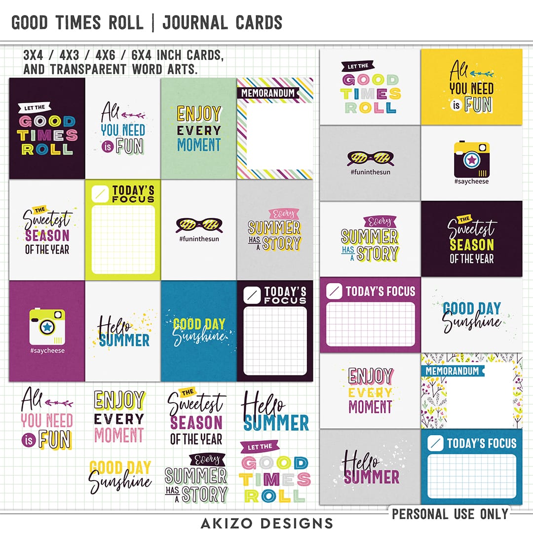 Good Times Roll | Journal Cards by Akizo Designs