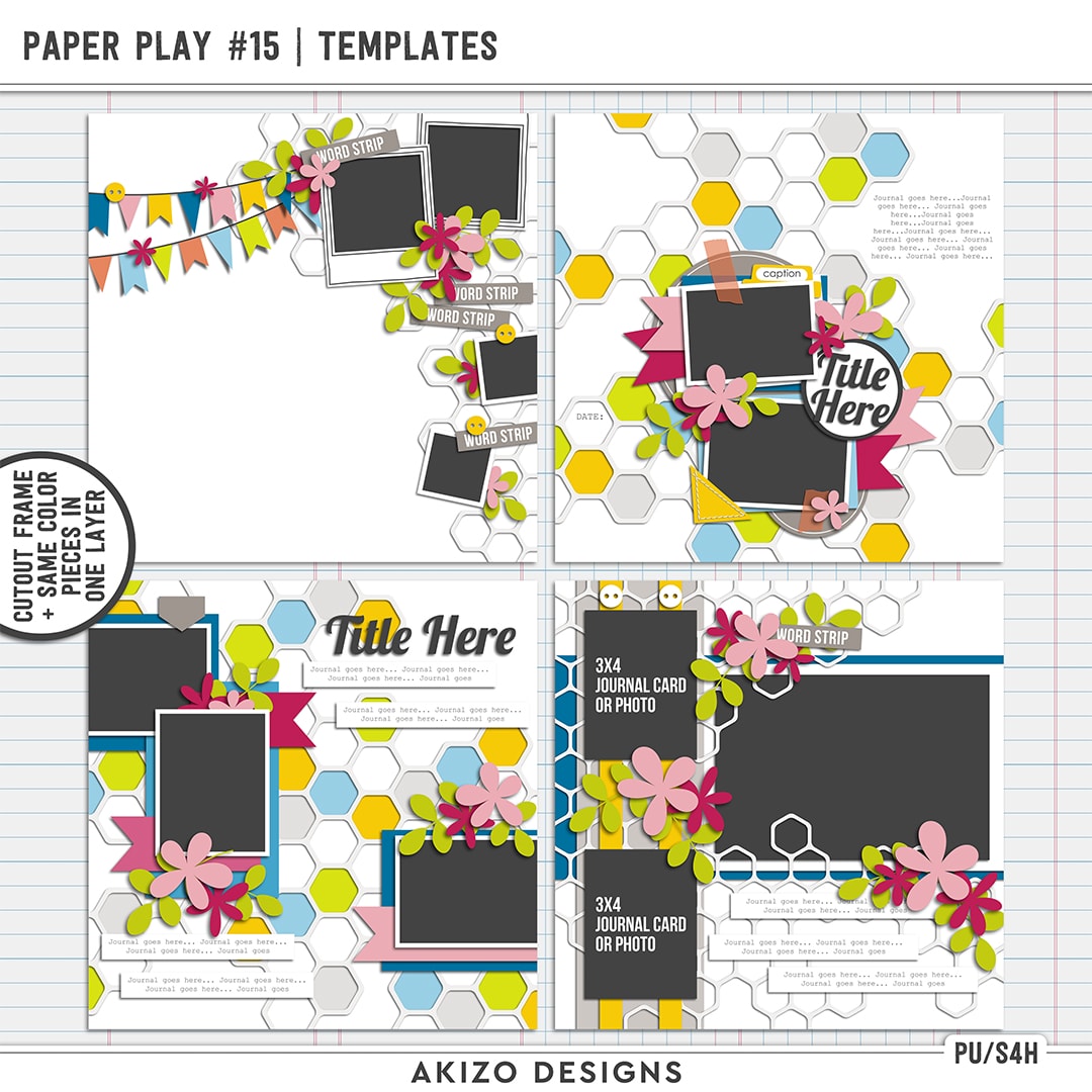 Paper Play 15 | Templates by Akizo Designs | Digital Scrapbooking