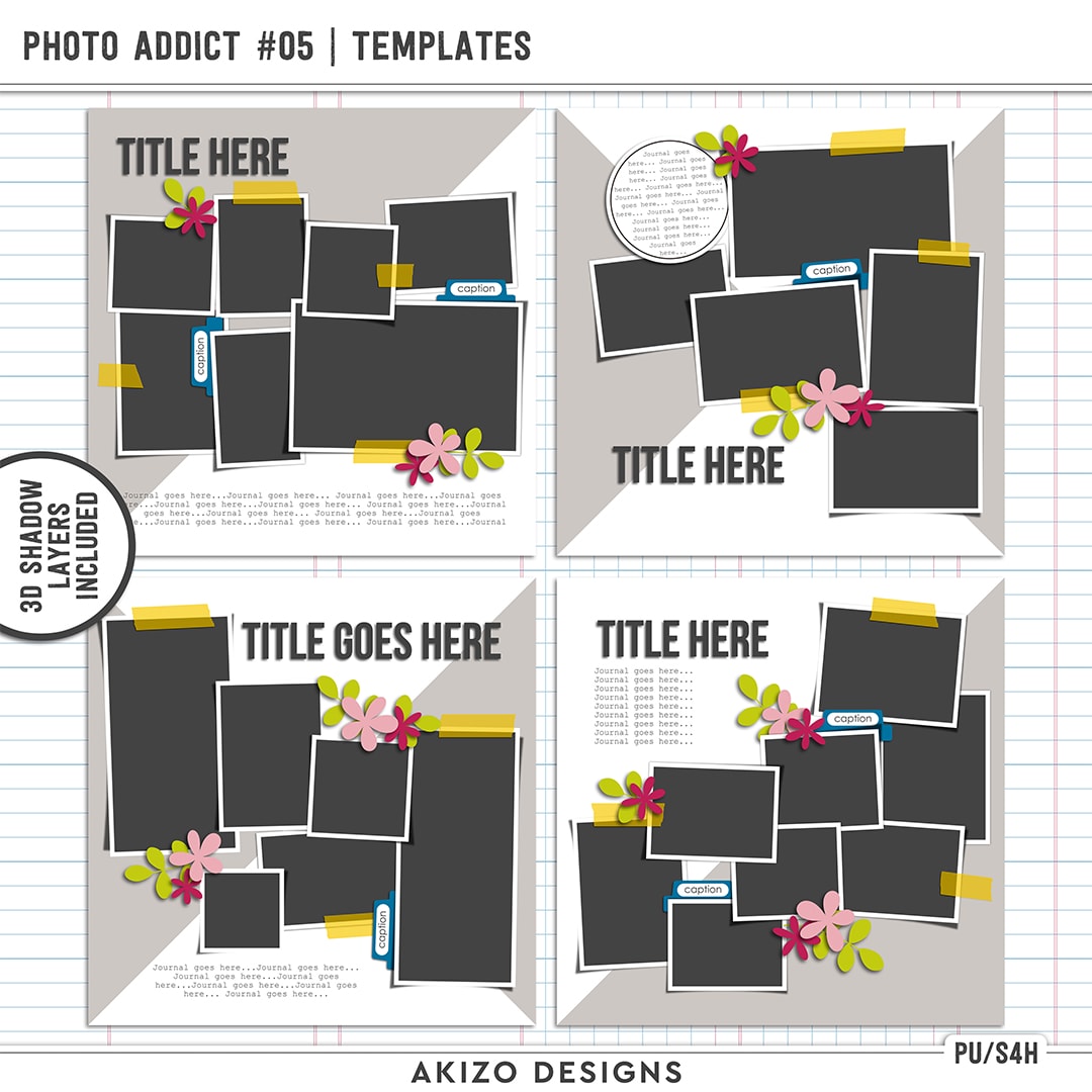 Photo Addict 05 | Templates by Akizo Designs | Digital Scrapbooking