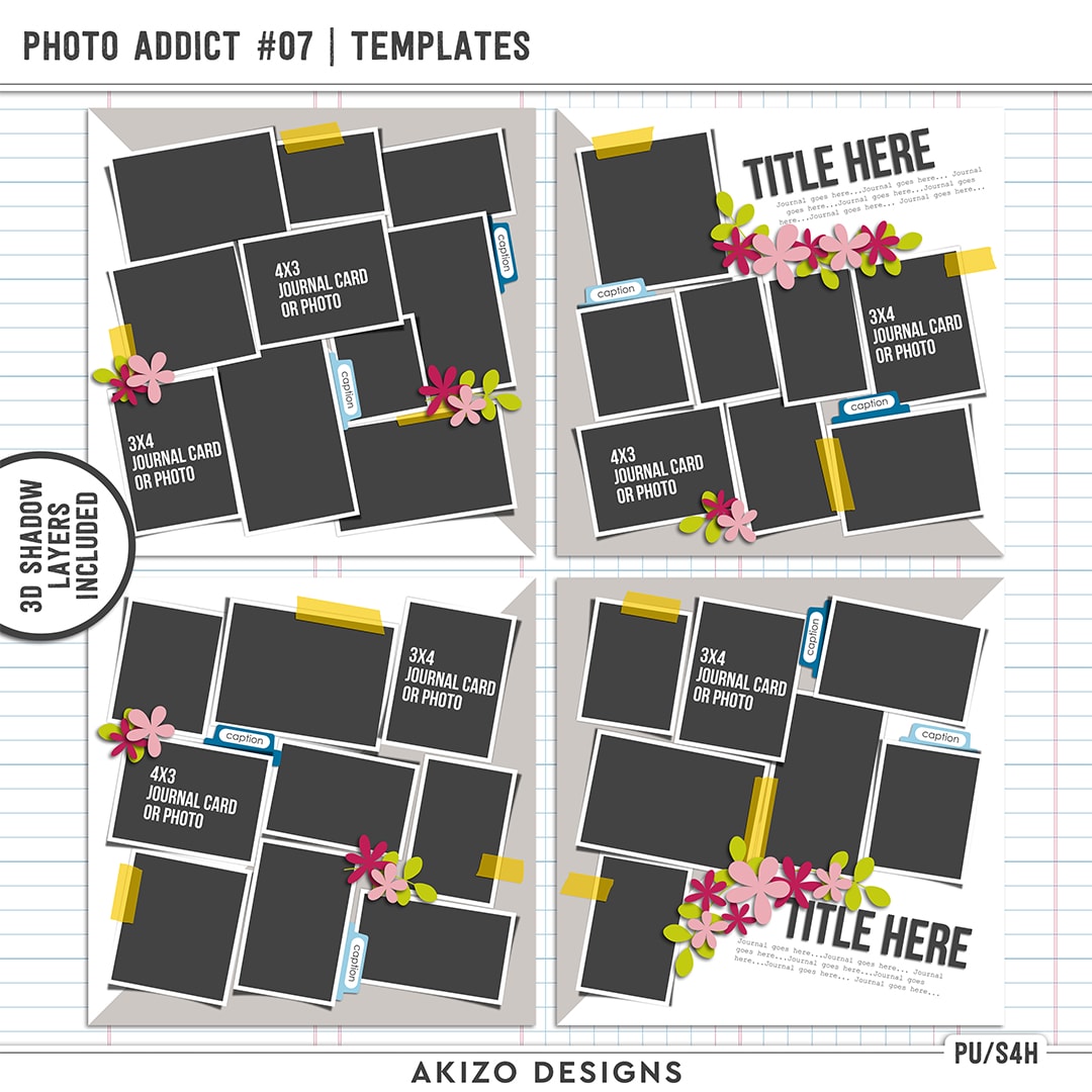 Photo Addict 07 | Templates by Akizo Designs | Digital Scrapbooking