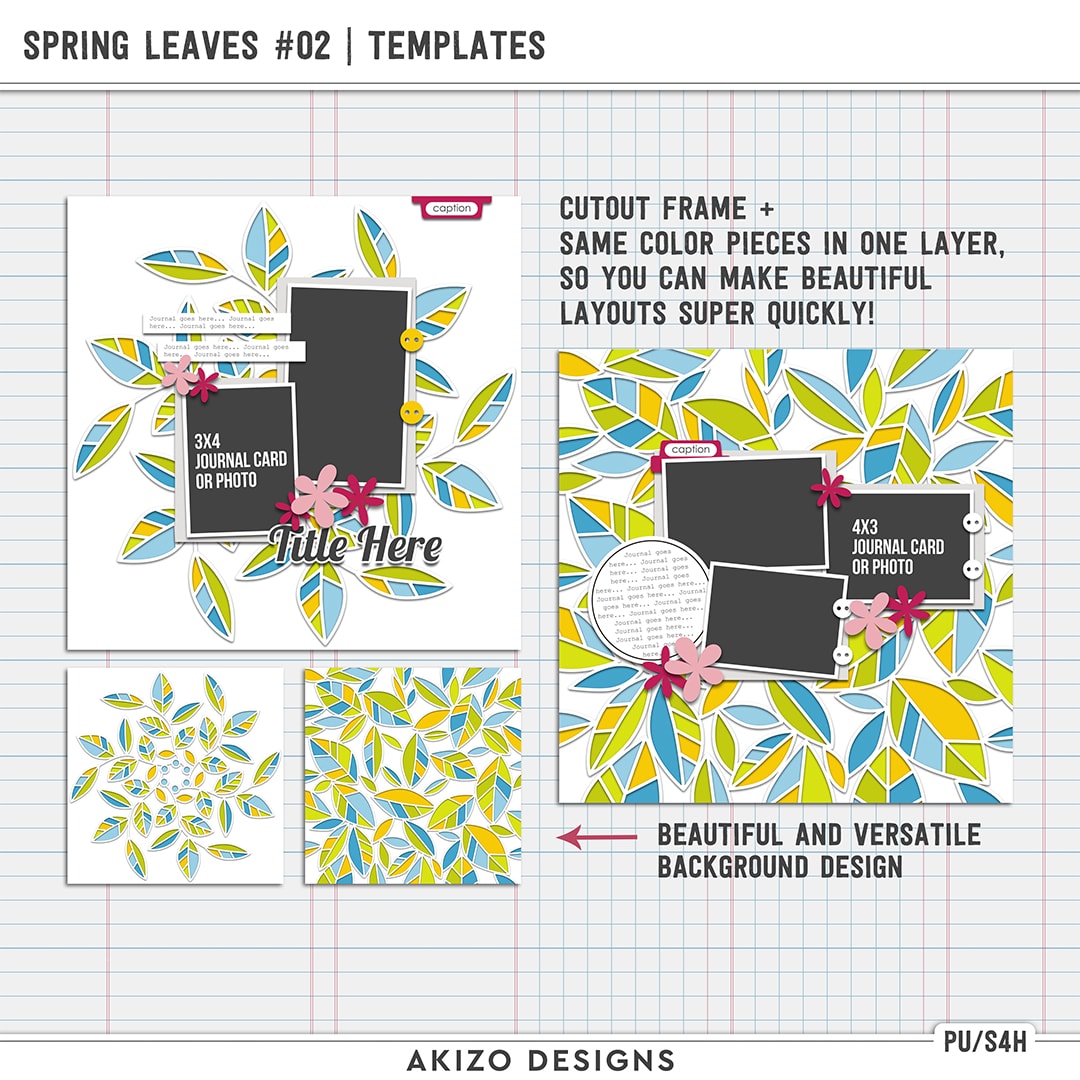Spring Leaves 02 | Templates by Akizo Designs