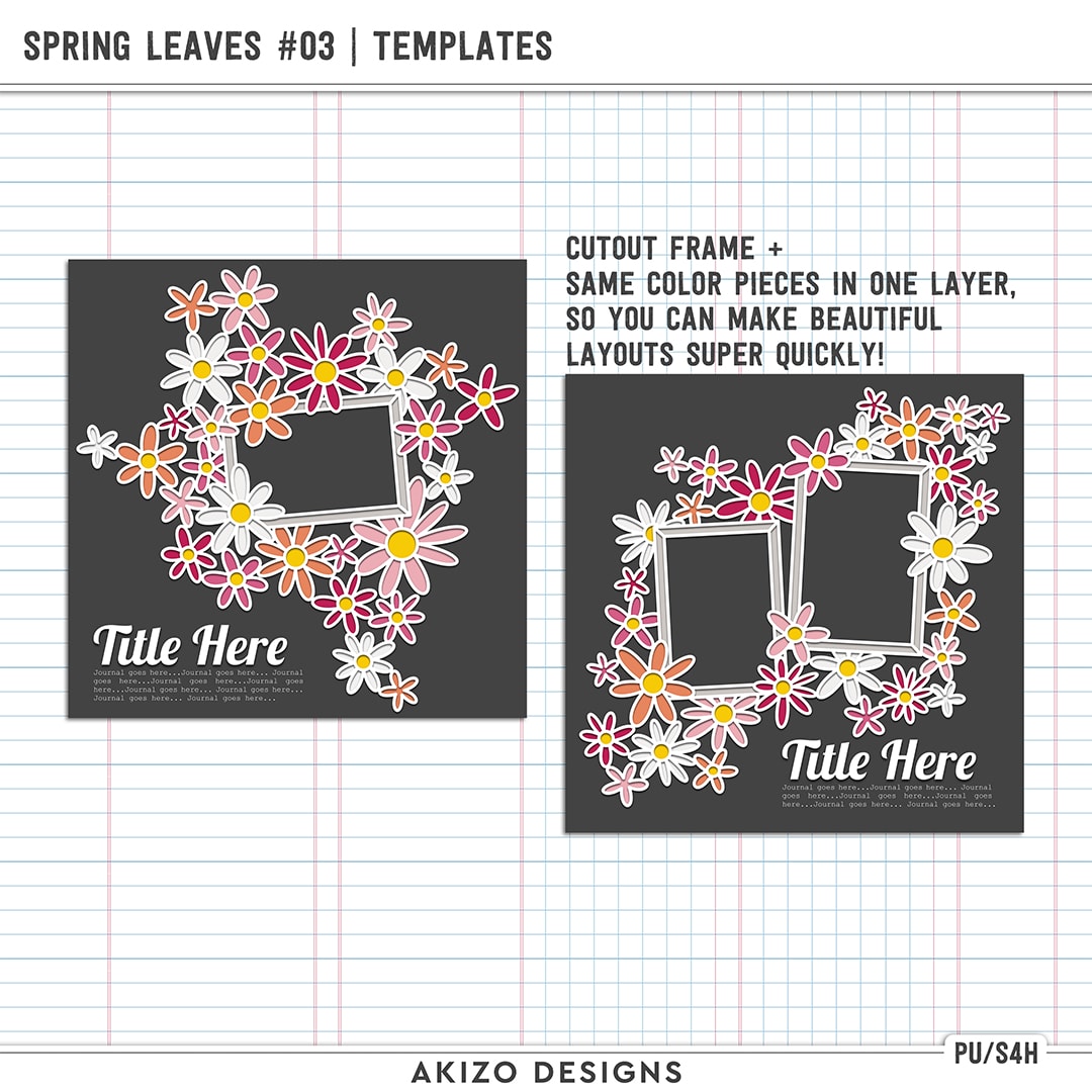 Spring Leaves 03 | Templates by Akizo Designs