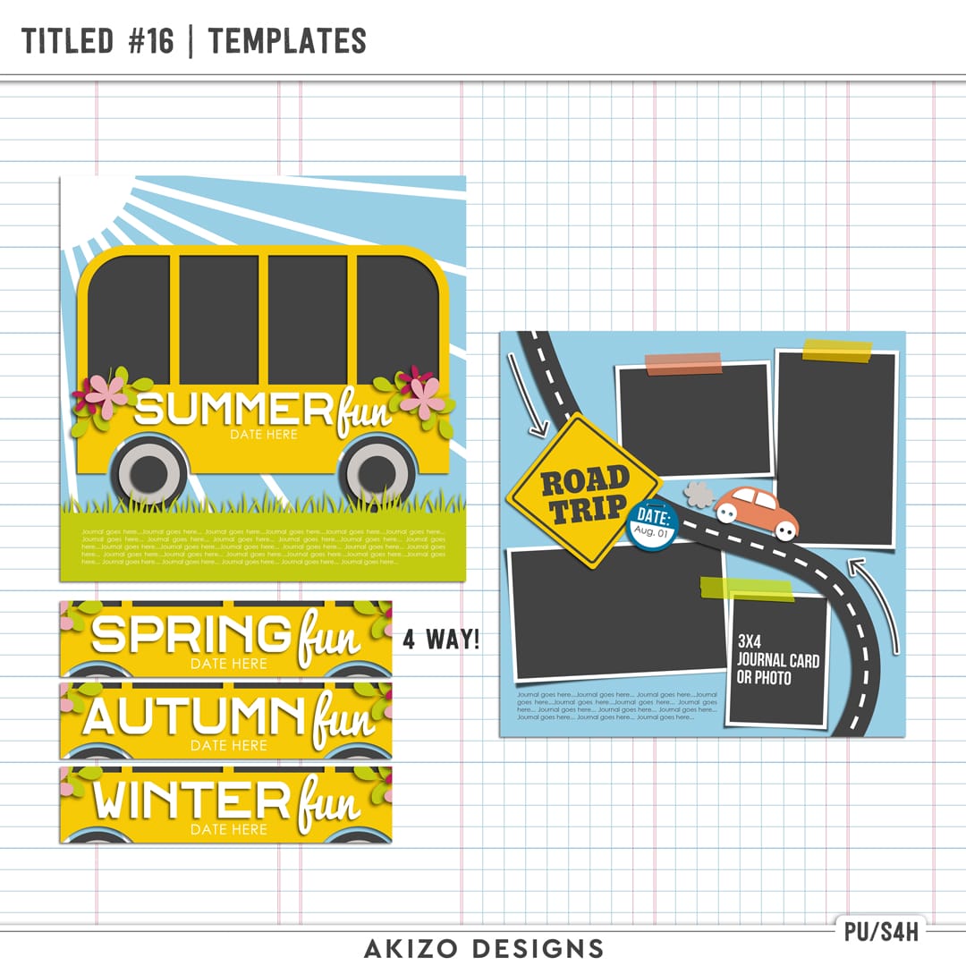Road Trip - Titled 16 | Templates by Akizo Designs | Digital Scrapbooking