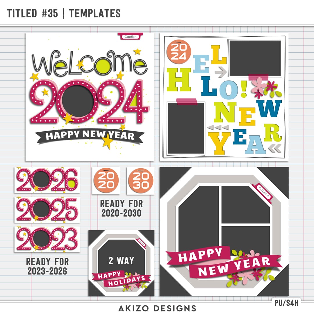 Titled 35 | Templates by Akizo Designs | Digital Scrapbooking | New Year
