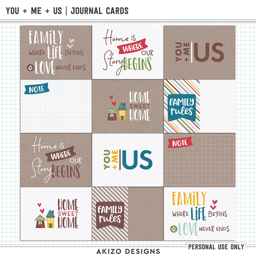 You + Me = Us | Journal Cards