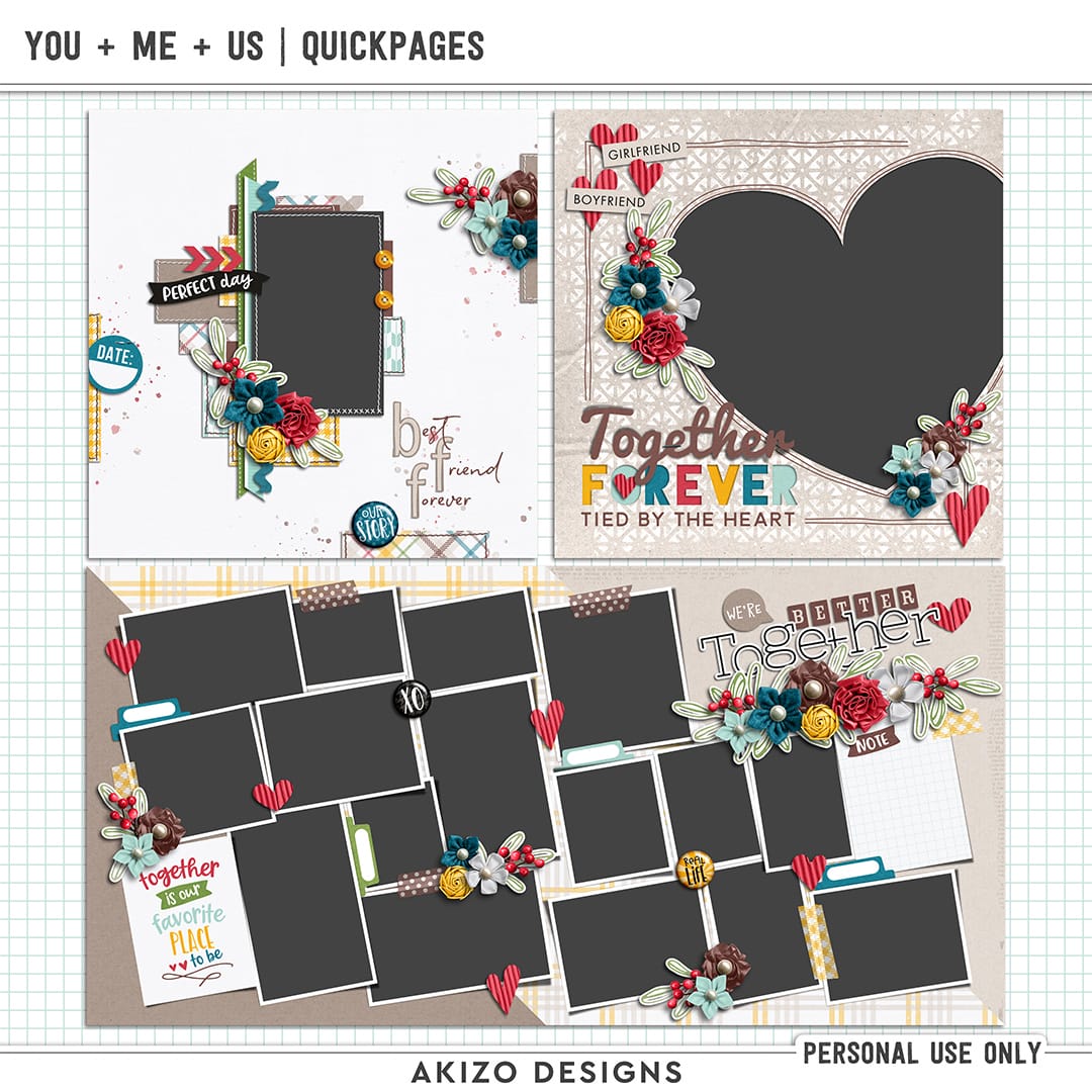 You + Me = Us | Quickpages by Akizo Designs