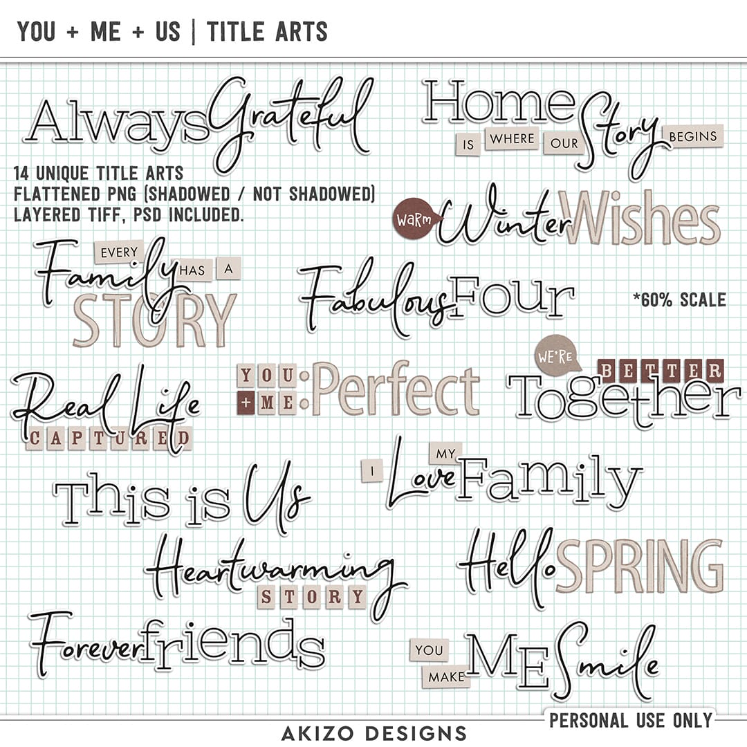 You + Me = Us | Title Arts by Akizo Designs