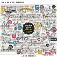 $1 Sale - You + Me = Us | Wordbits - Papers - From The Heart 02 | Templates