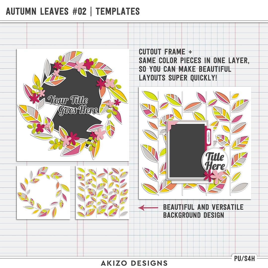 Autumn Leaves 02 | Templates by Akizo Designs | Digital Scrapbooking