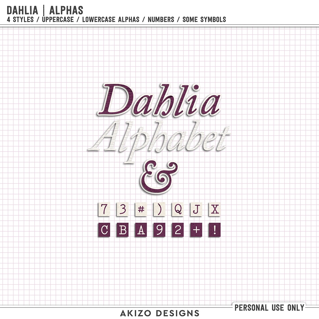 Dahlia | Alphas by Akizo Designs | Digital Scrapbooking 