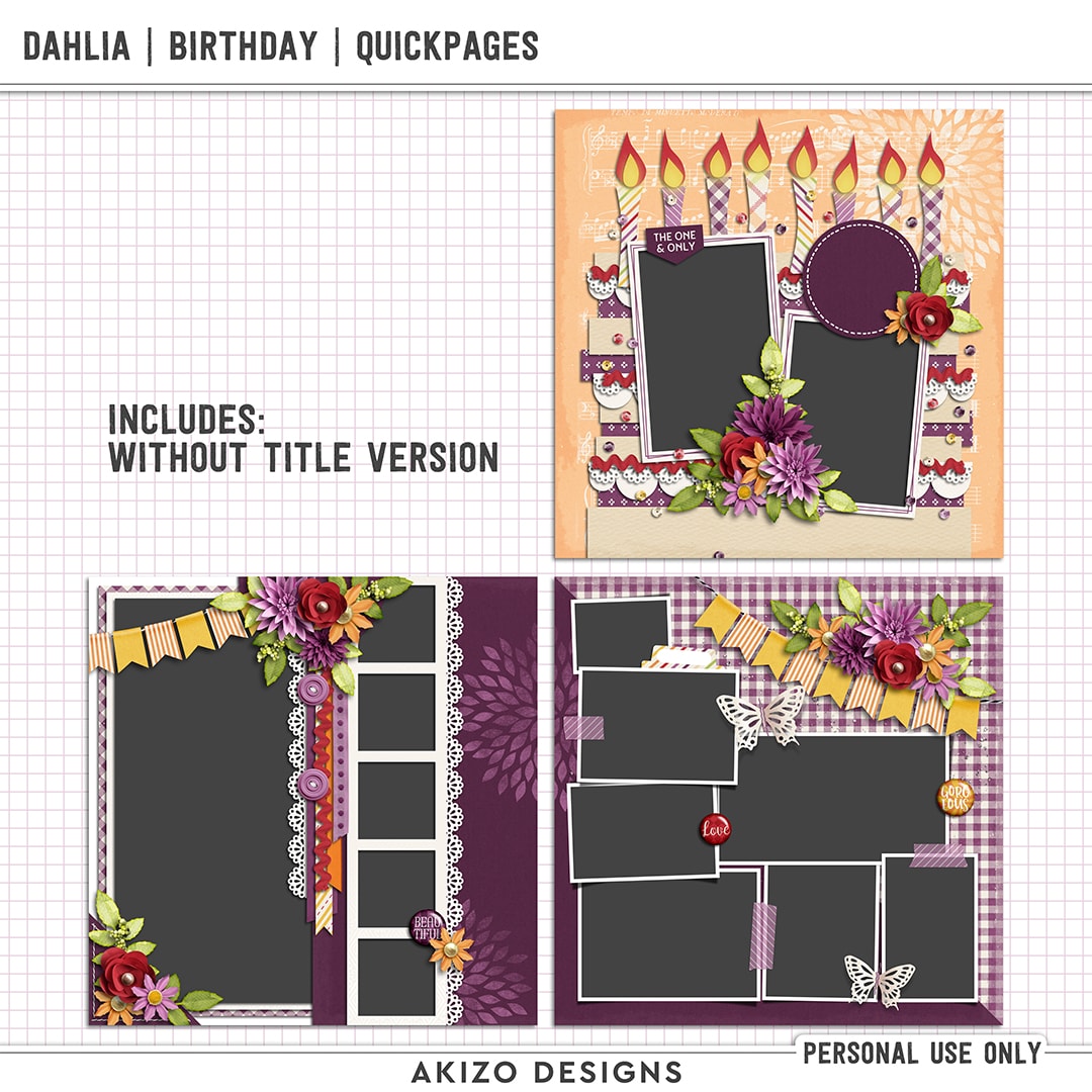 Dahlia | Birthday Quickpages