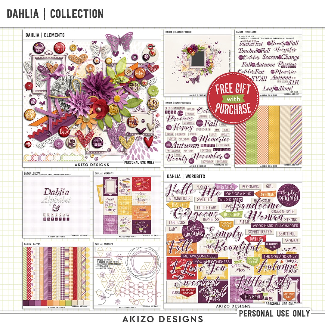 Dahlia | Collection by Akizo Designs | Digital Scrapbooking