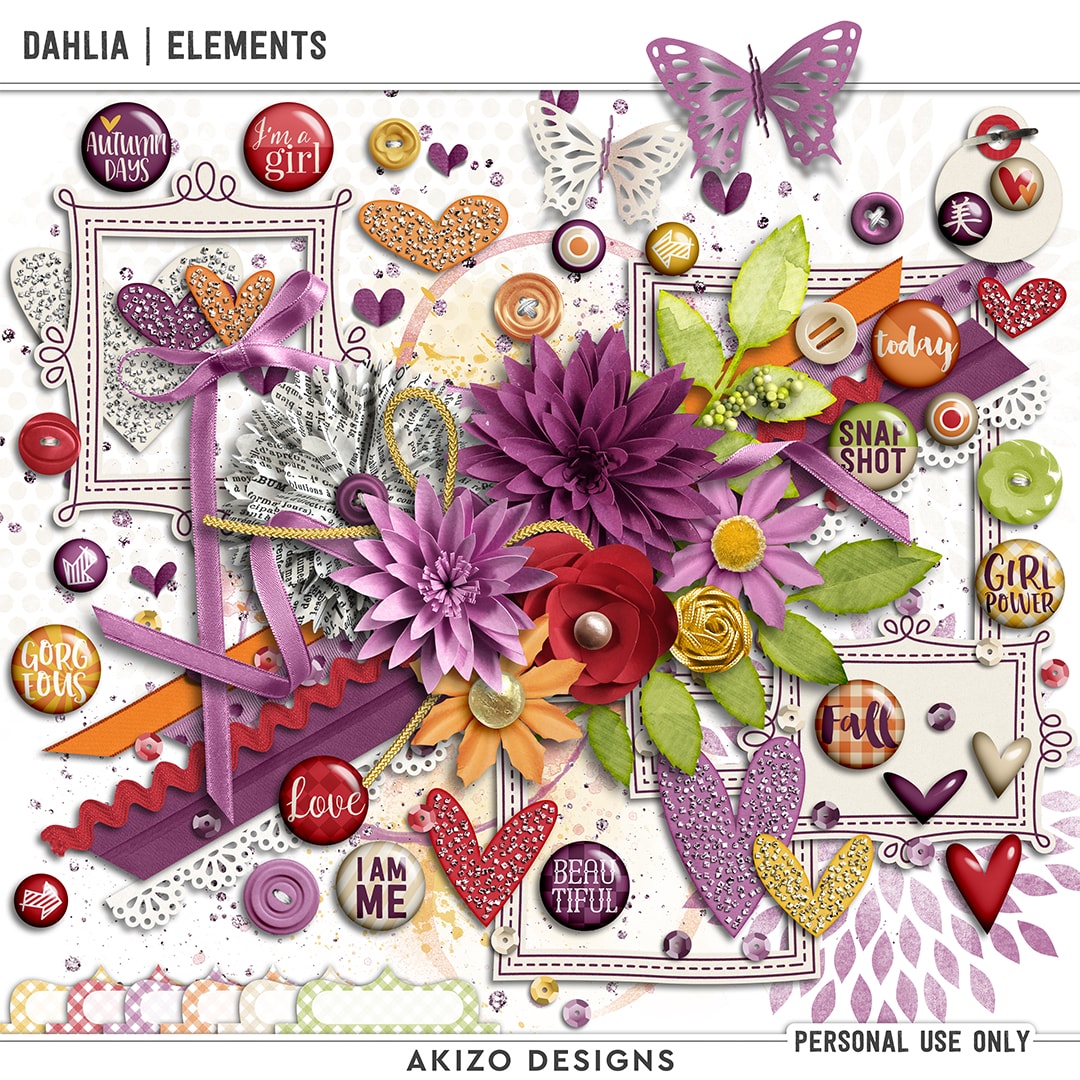 Dahlia | Elements by Akizo Designs | Digital Scrapbooking 