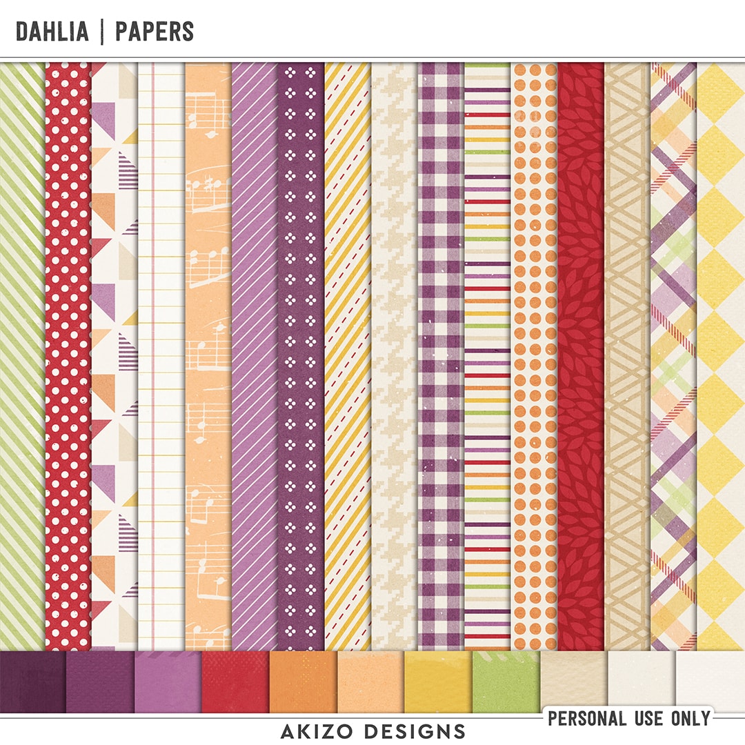 Dahlia | Papers by Akizo Designs | Digital Scrapbooking 