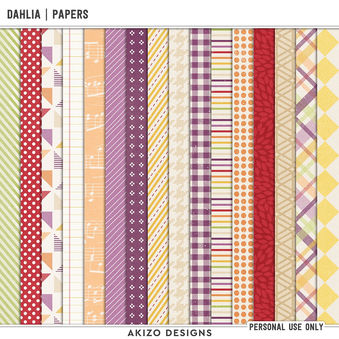 Dahlia | Papers by Akizo Designs | Digital Scrapbooking