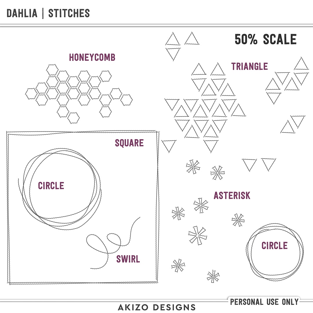 Dahlia | Stitches by Akizo Designs | Digital Scrapbooking
