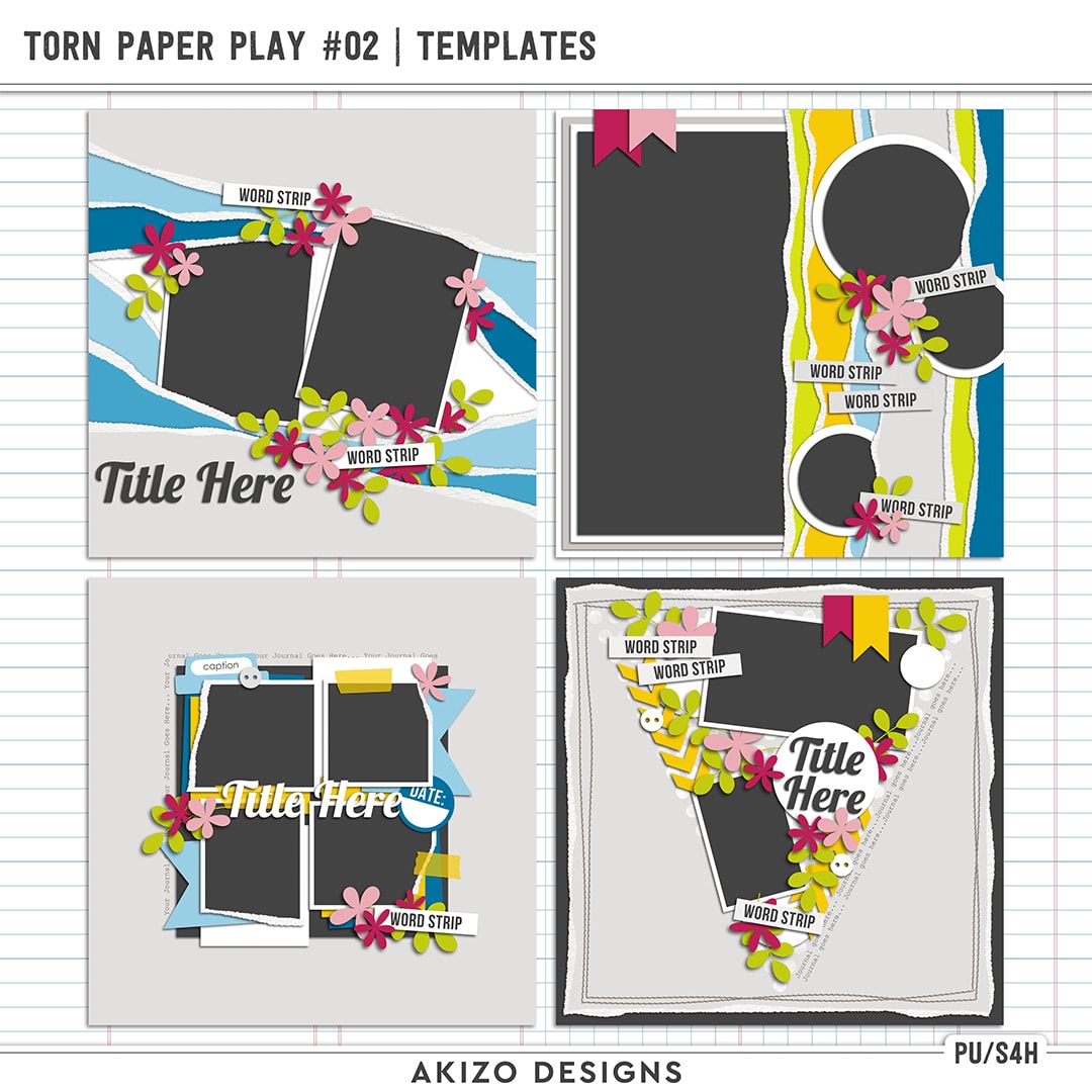 Torn Paper Play 02 | Templates by Akizo Designs