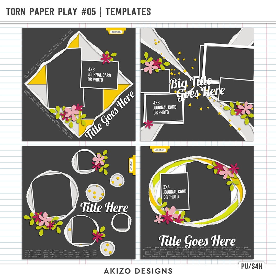 Torn Paper Play 05 | Templates by Akizo Designs