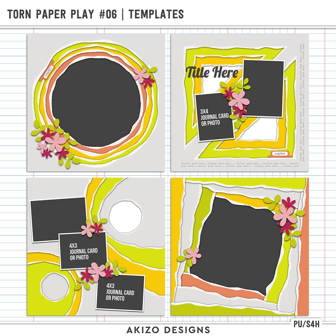Torn Paper Play 06 | Templates by Akizo Designs