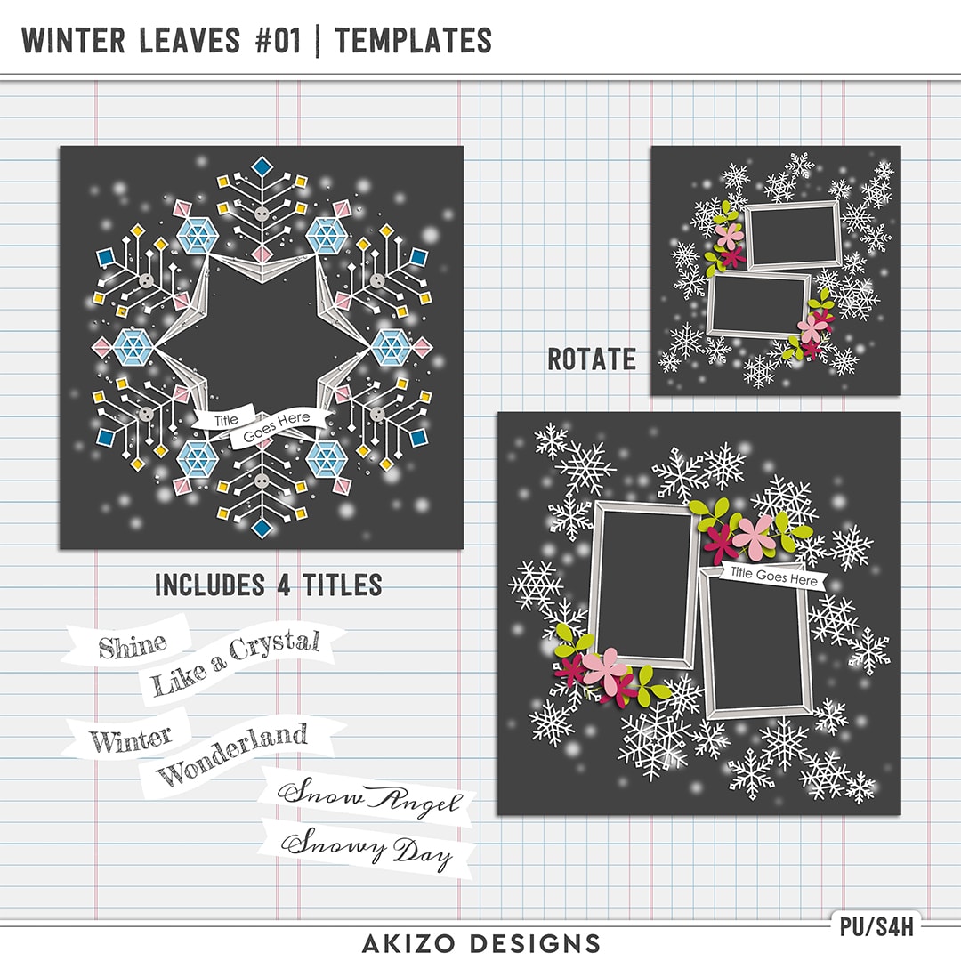 Winter Leaves 01 | Templates by Akizo Designs