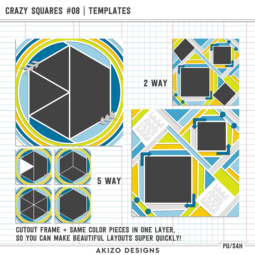 Crazy Squares 08 | Templates by Akizo Designs