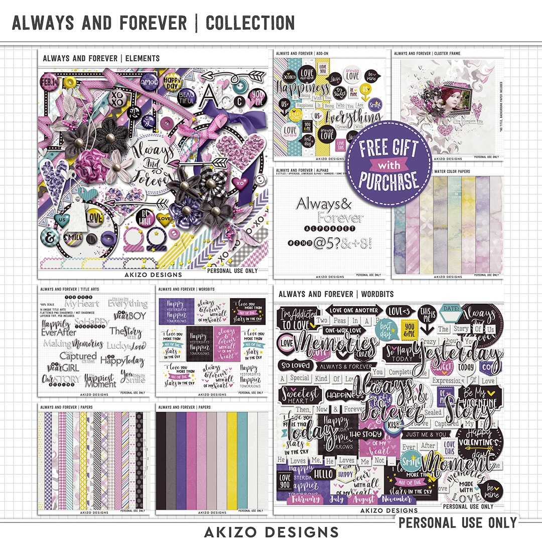 Always And Forever | Collection by Akizo Designs | Digital Scrapbooking Kit