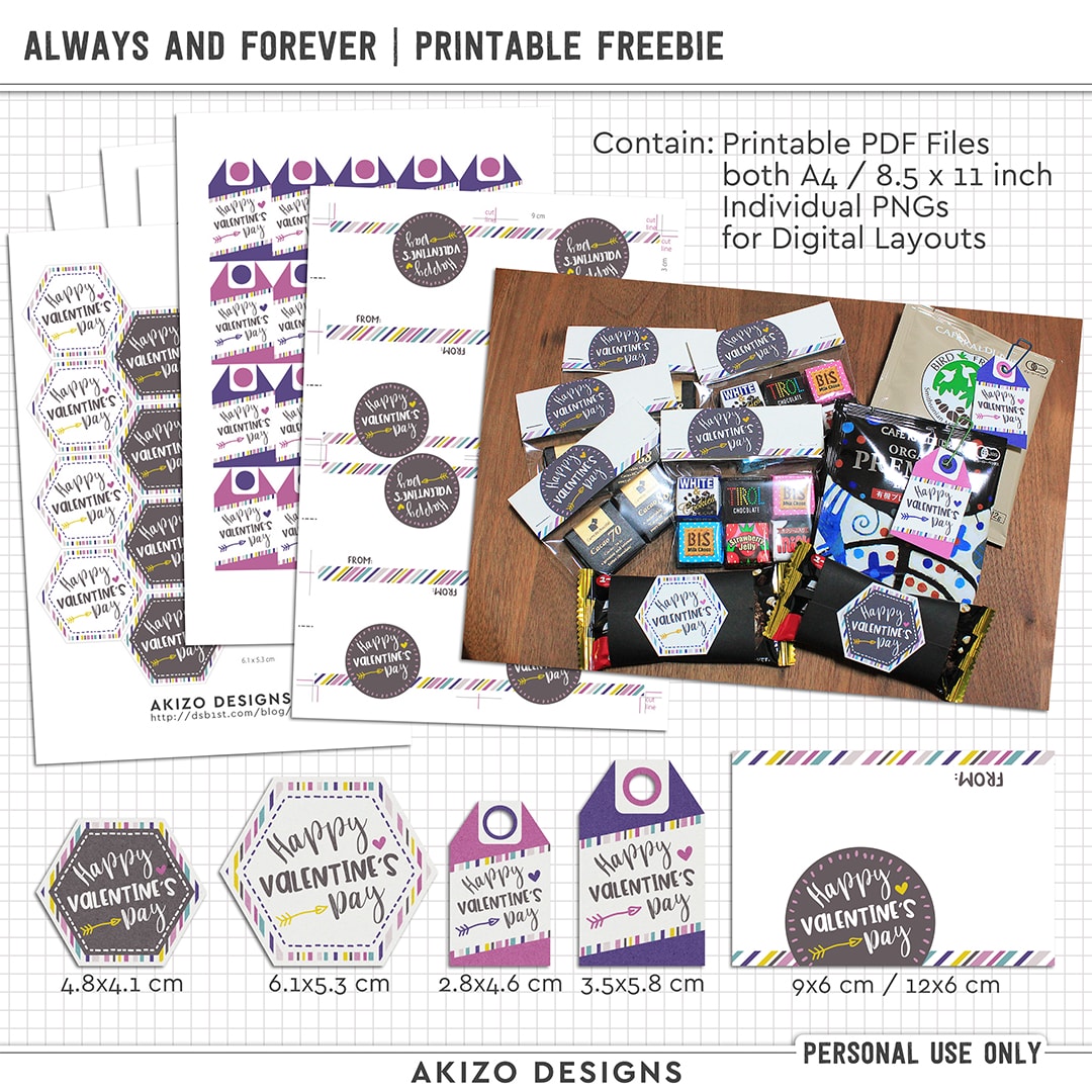 Always And Forever | Printable Freebie by Akizo Designs | Hybrid Digital Scrapbooking