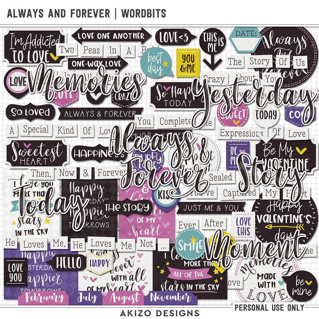 Always And Forever | Wordbits by Akizo Designs | Digital Scrapbooking