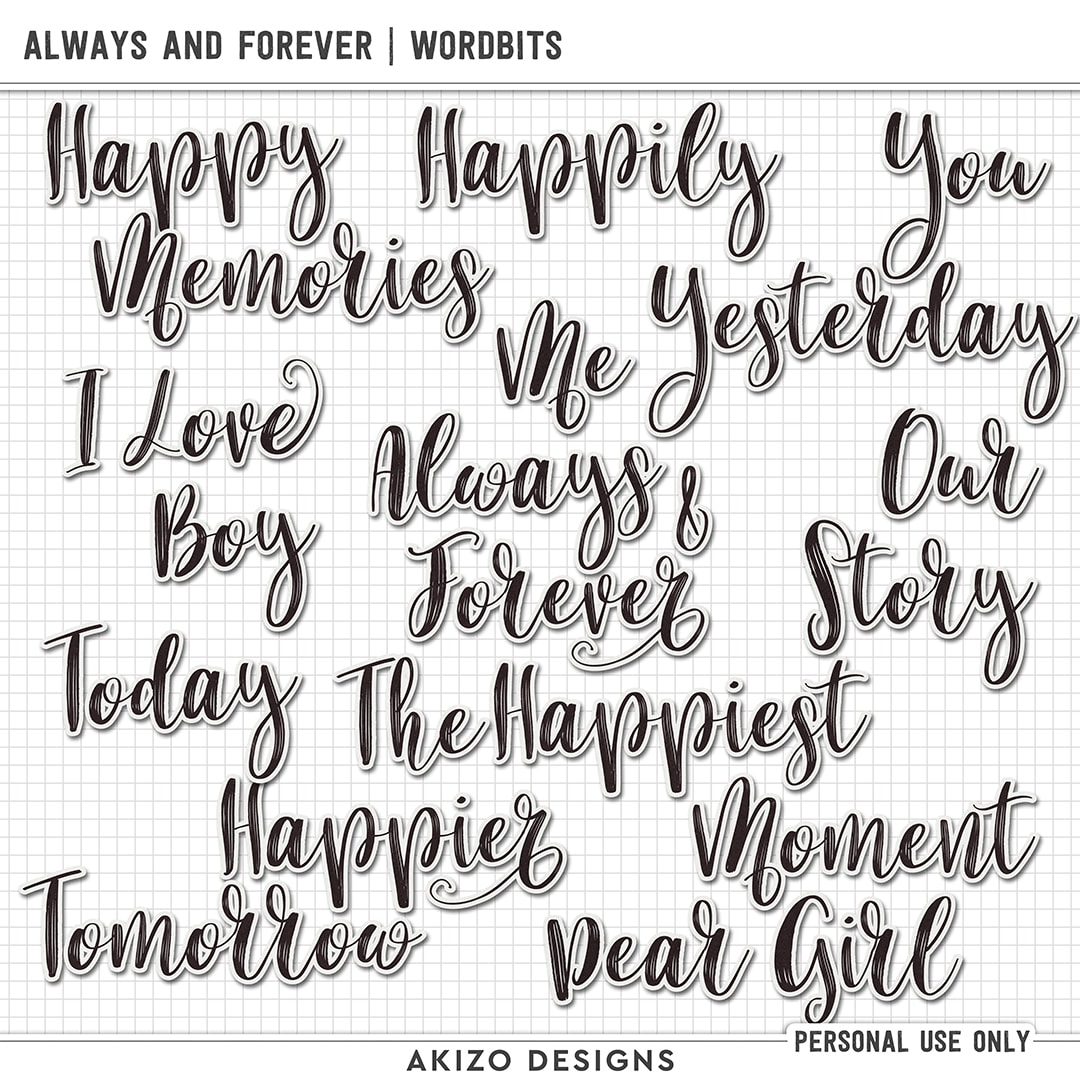 Always And Forever | Wordbits by Akizo Designs | Digital Scrapbooking