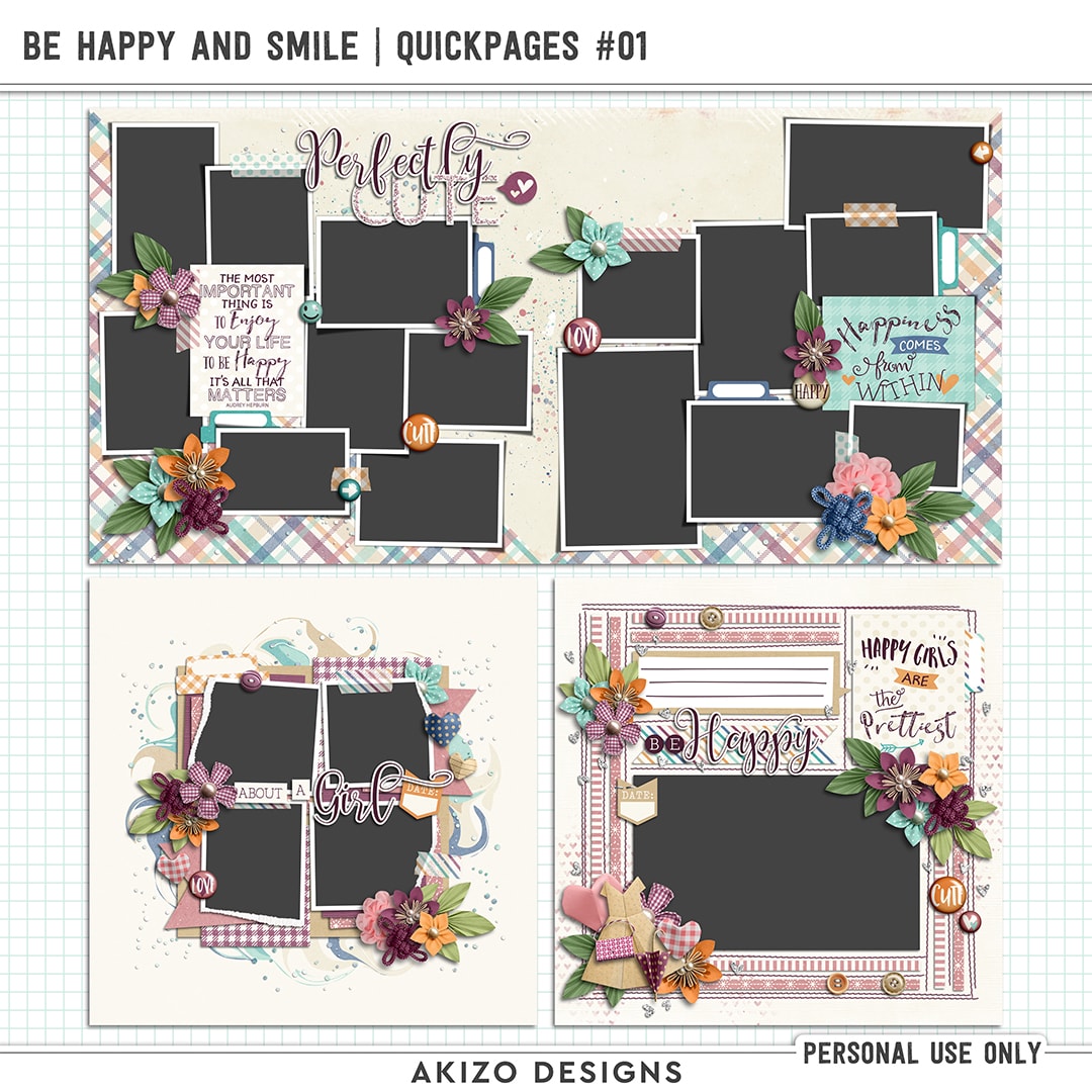 Be Happy And Smile | Quickpages by Akizo Designs