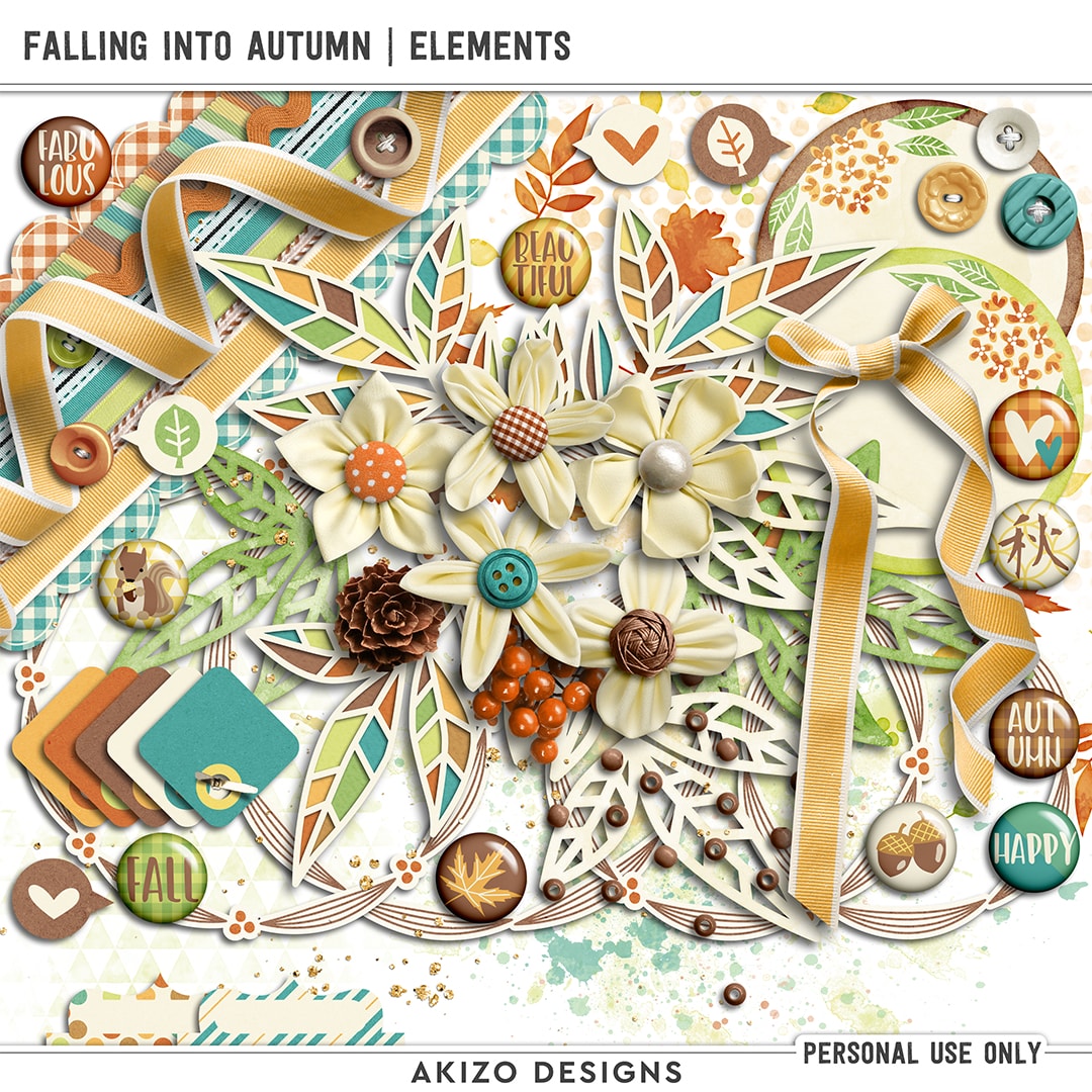 Falling Into Autumn | Elements by Akizo Designs | Digital Scrapbooking