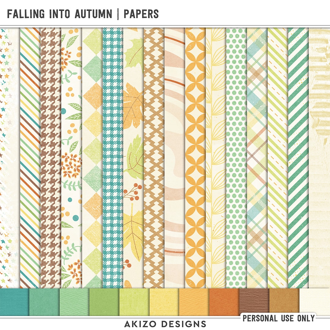 Falling Into Autumn | Papers by Akizo Designs | Digital Scrapbooking